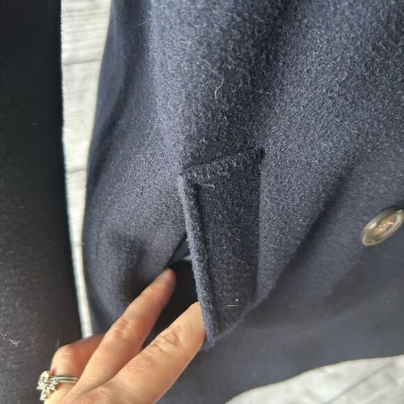Old Navy wool blend navy blue pea coat size small - Picture 6 of 11